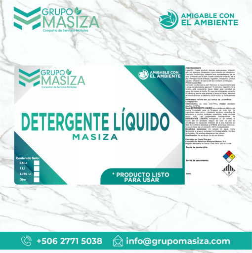 FABRICANTE MASIZA PRODUCTO DETERGENTE LIQUIDO GALON_Mesa de trabajo 1